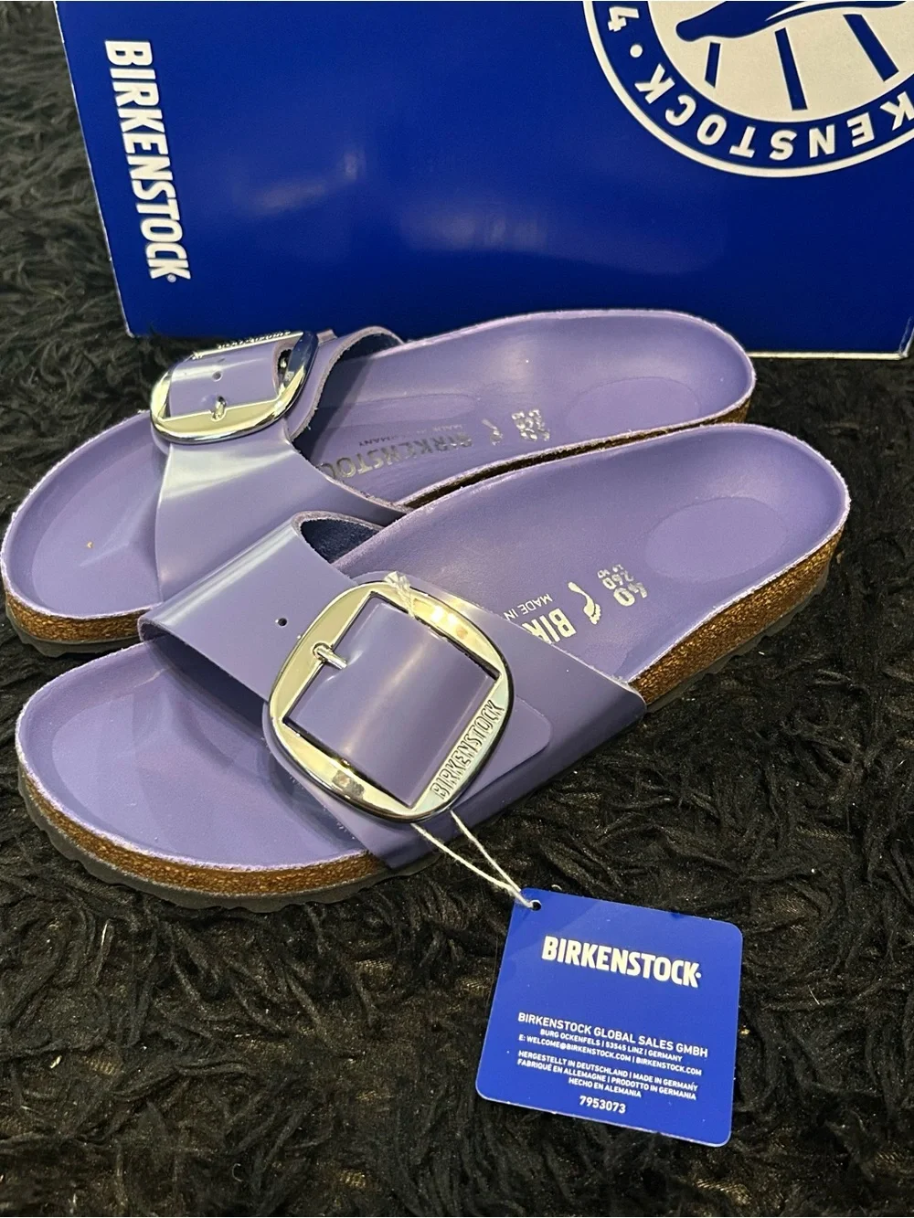 BIRKENSTOCK Madrid big buckle purple leather sandals shoes women’s eur 40 new